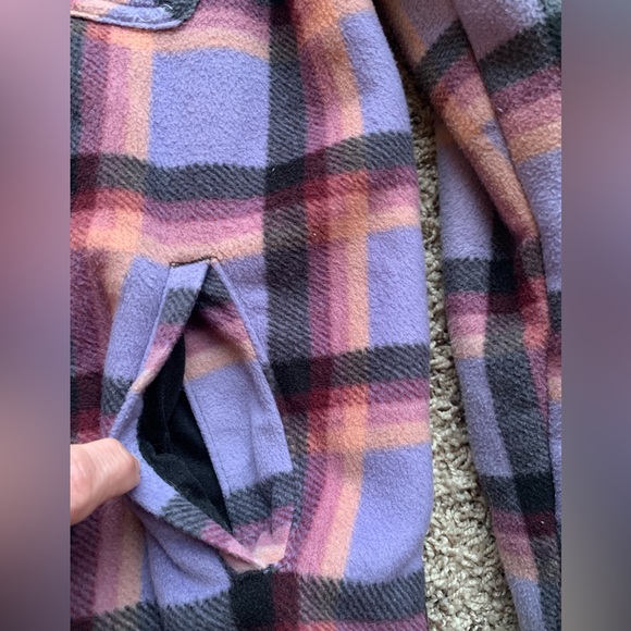 Sage Collective Sherpa Lined Plaid Shacket Very Soft Unisex With Pockets - Picture 11 of 11